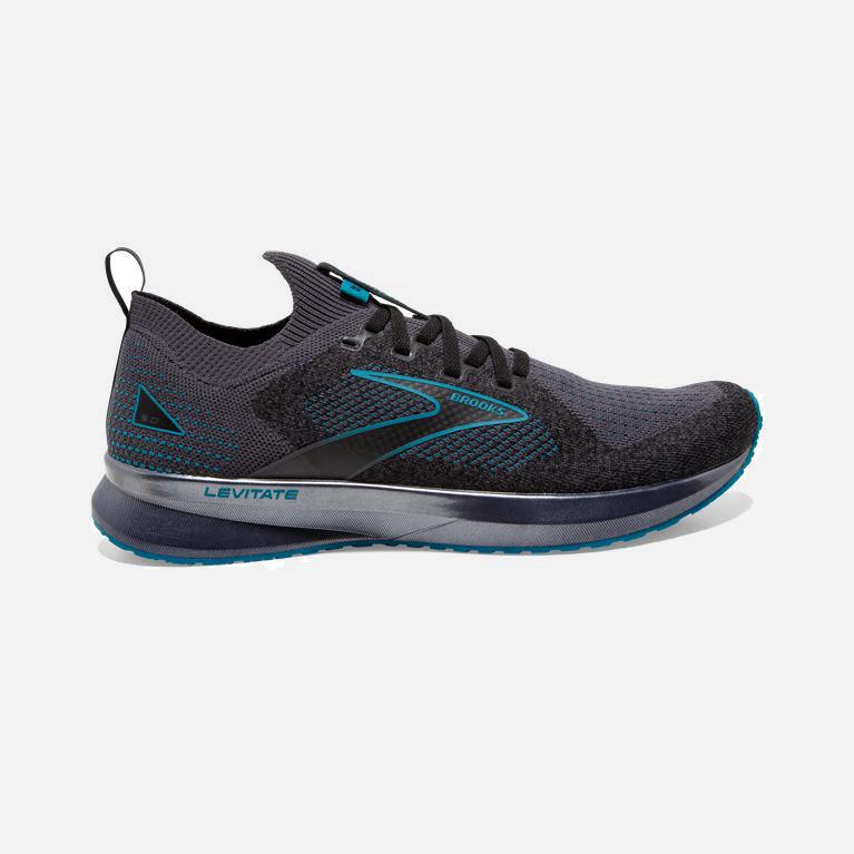 Brooks Levitate Stealthfit 5 Israel - Men's Energy Return Road Running Shoes - Black/Ebony/grey Char